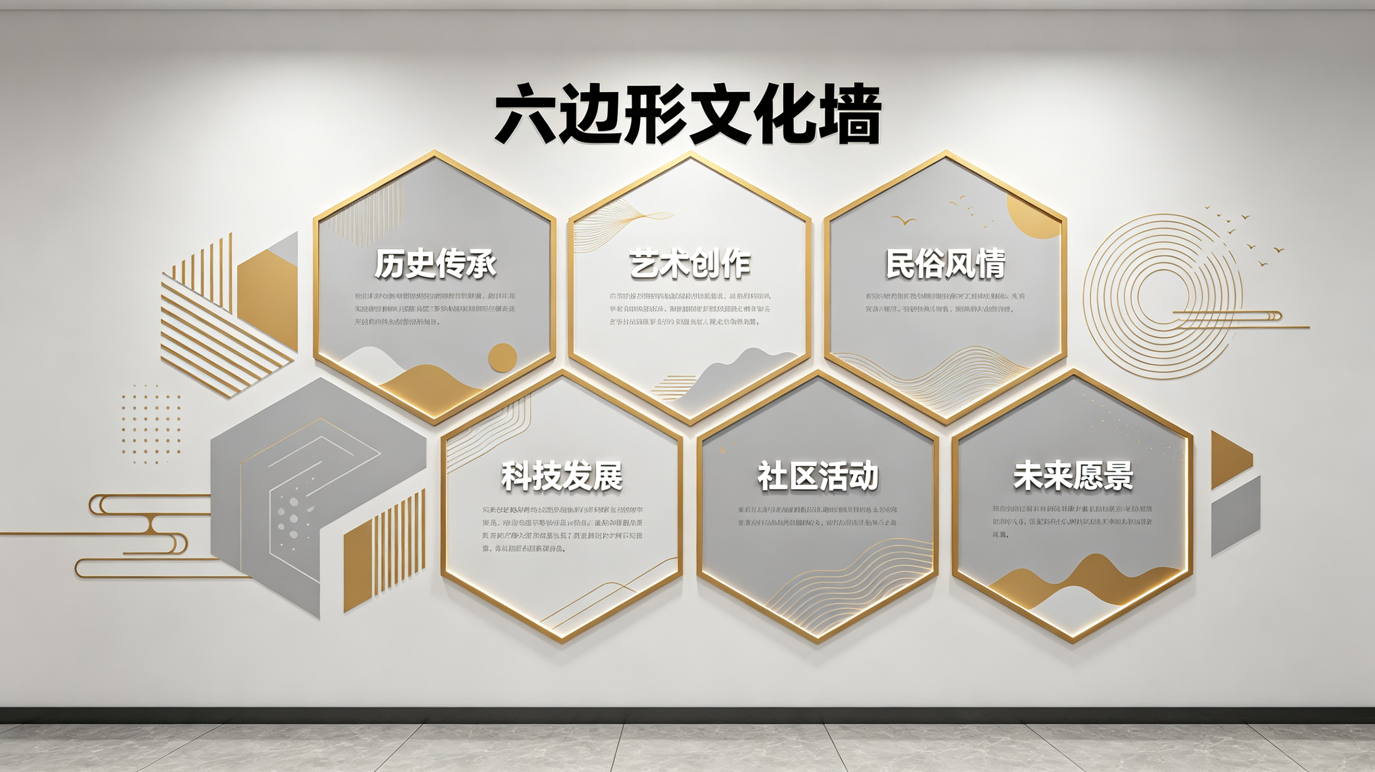  政和企业文化墙 | 六边形信息美学